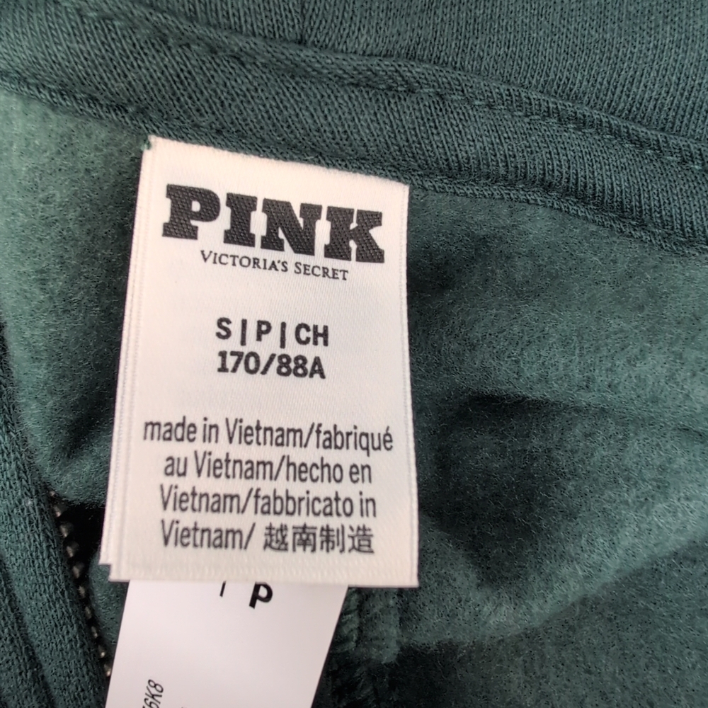 Victoria Secret Campus Fleece Tunic Hoodie & Wide Leg Sweatpants Set Small Green - Picture 8 of 12